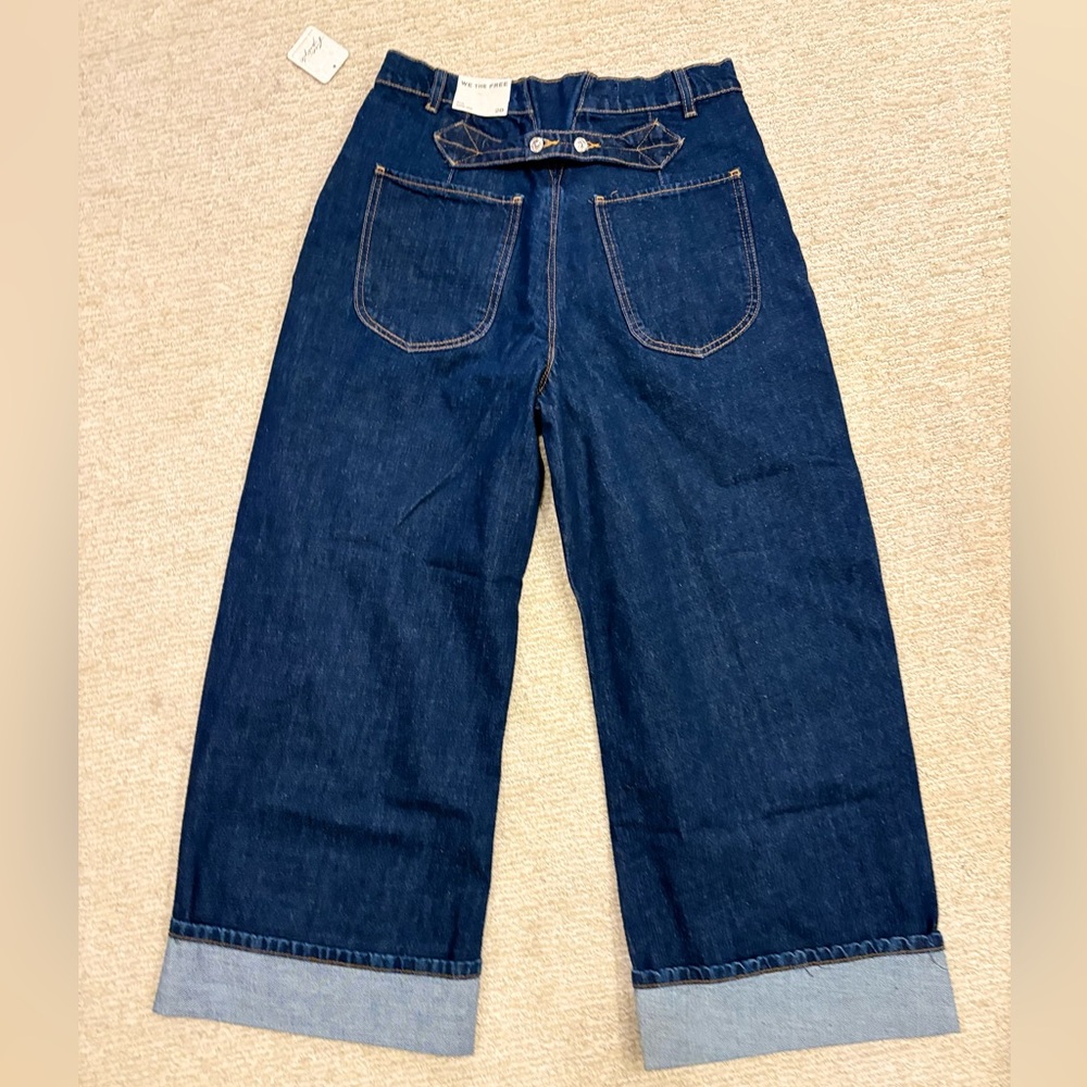 NWT Free People x We The Free Alia Cuffed High-Waist Wide-Leg Jean - Picture 11 of 11